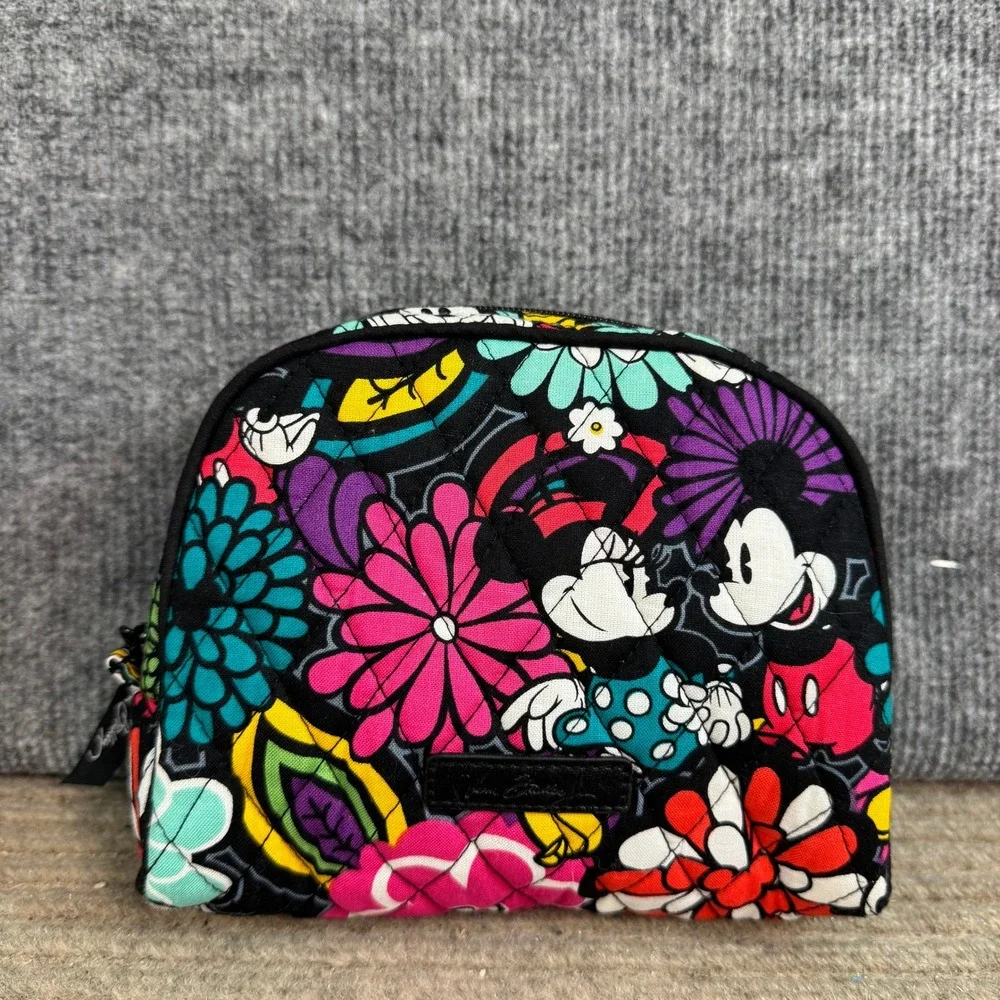 Vera Bradley Disney Mickey Minnie Sensational Floral Cosmetic Bag Makeup Pouch